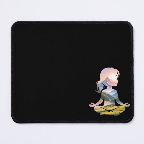 Item preview, Girl Nature Meditation Mountain View Vibe Nature Art designed and sold by AgataMRCH.