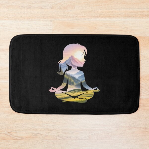 Item preview, Girl Nature Meditation Mountain View Vibe Nature Art designed and sold by AgataMRCH.