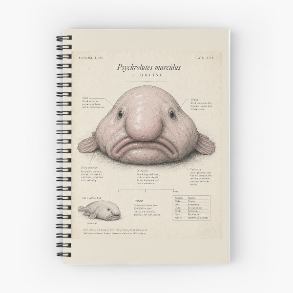 Item preview, Psychrolute Portrait — Naturalist Blobfish Ink Illustration designed and sold by Jandedan.
