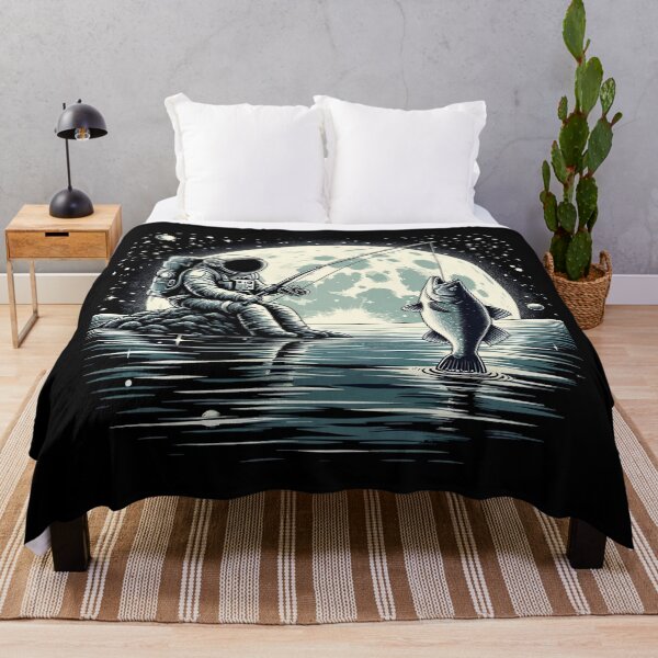 Item preview, Astronaut fishing on the moon, space design designed and sold by Pineapple-Tree.