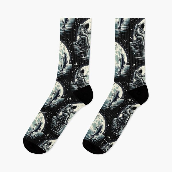 Item preview, Astronaut fishing on the moon, space design designed and sold by Pineapple-Tree.