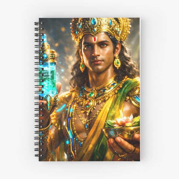 Item preview, Dhanvantari Amrita Healing-Serum — Hindu God Art | Cyberpunk designed and sold by CosmicLotusArt.