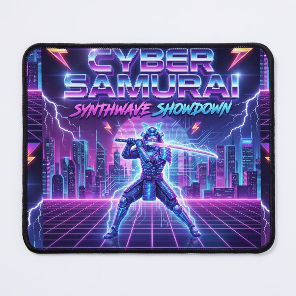 Item preview, Neon Cyber Samurai Synthwave City Showdown designed and sold by drhett09.