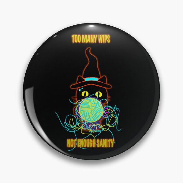 Item preview, Too Many WIPs Not Enough Sanity – Funny Knitting Witch Cat Shirt, Crochet Humor, Yarn Lover Gift designed and sold by ArtyWares.