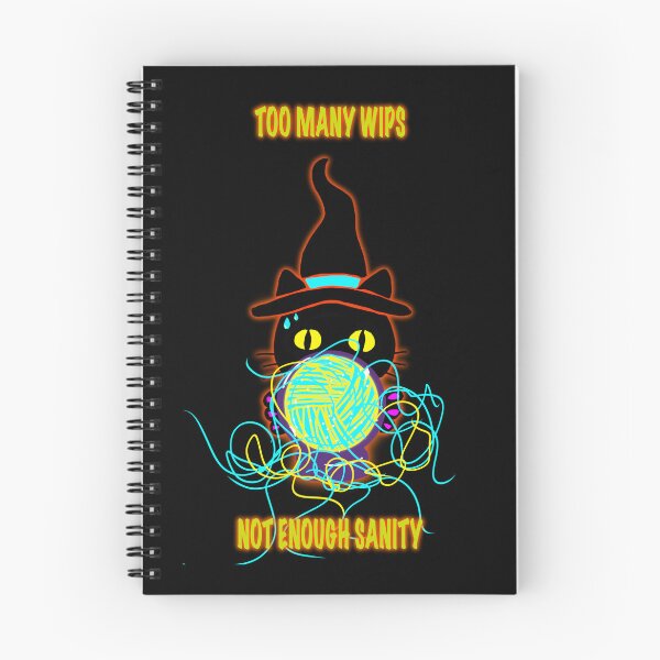 Item preview, Too Many WIPs Not Enough Sanity – Funny Knitting Witch Cat Shirt, Crochet Humor, Yarn Lover Gift designed and sold by ArtyWares.