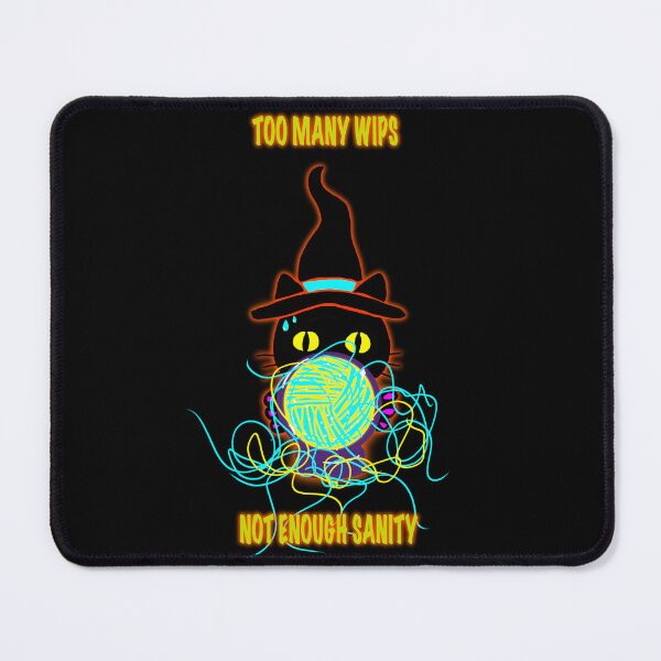 Item preview, Too Many WIPs Not Enough Sanity – Funny Knitting Witch Cat Shirt, Crochet Humor, Yarn Lover Gift designed and sold by ArtyWares.