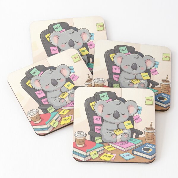 Item preview, Sleepy Koala Covered In Sticky Notes Cute Burnout designed and sold by SoftAuraStudi0.