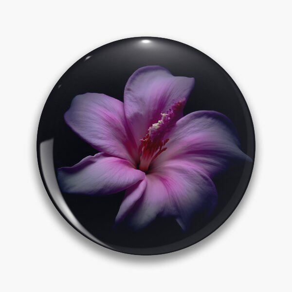 Item preview, Pink Hibiscus on Dark Background — Purple Floral Botanical Photography Print Wall Art Poster designed and sold by CunningMaskPrints.