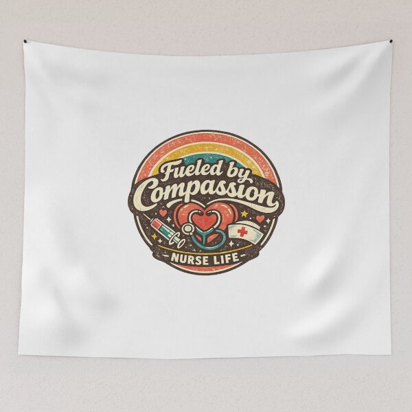 Item preview, Fueled by Compassion – Retro Nurse Life Shirt | Vintage Nurse Day Gift | Medical Badge Design designed and sold by Youpiworld.