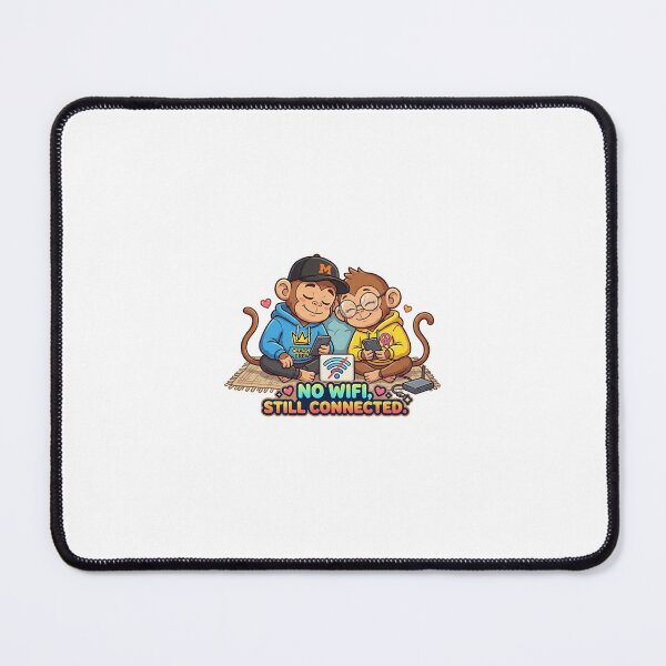 Item preview, No Wifi Still Connected Monkey Sticker | Cute Couple Cartoon designed and sold by Newkidshub.