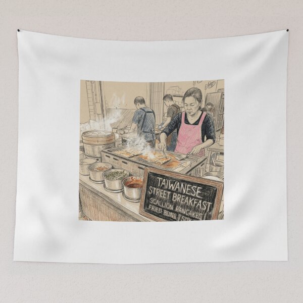 Item preview, Authentic Taiwan Street Breakfast Stall Sketch designed and sold by TaiwanMemory.