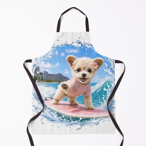 Item preview, Surfing Puppy Splash Ring – Cute Chihuahua Poodle Mix Beach Wave Art designed and sold by RinaWorksJP.