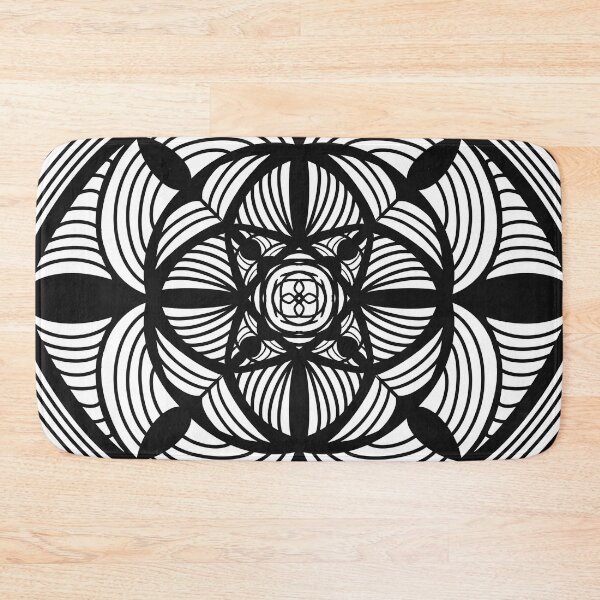Item preview,  Geometric Mandala Line Art — Bold Black and White designed and sold by TheWanderingBrain.