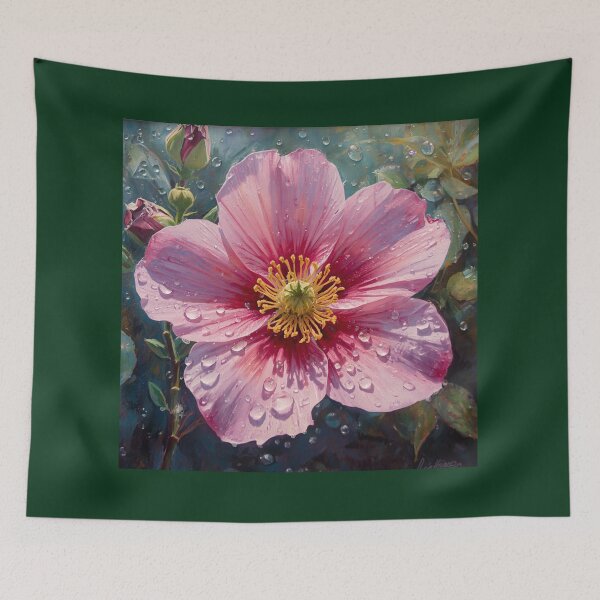 Item preview, Romantic Pink Flower with Raindrops designed and sold by andreavlad.