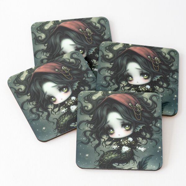 Item preview, Merrow Sea Spirit with Magic Cap | Celtic Folklore Creepy Cute Art designed and sold by InkAndGloom.