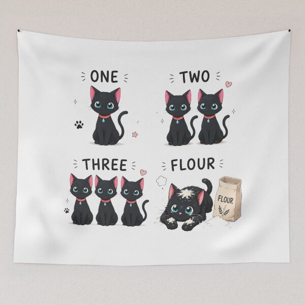 Item preview, Funny Black Cats kawaii manga style designed and sold by DuncanMaxStar .