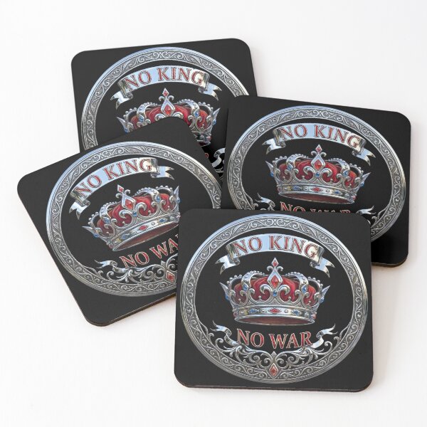 Item preview, No King No War No ICE Crown Emblem – Silver Metal Royal Anti War Design designed and sold by novapixel25100.