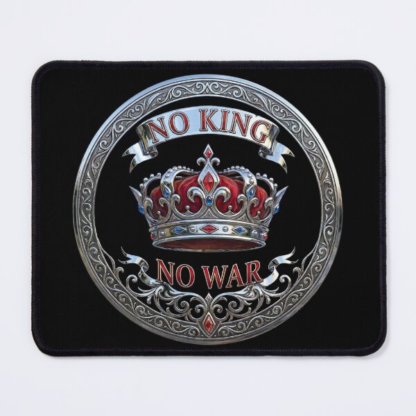 Item preview, No King No War No ICE Crown Emblem – Silver Metal Royal Anti War Design designed and sold by novapixel25100.