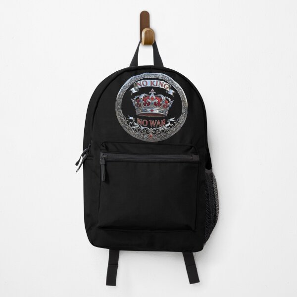 Item preview, No King No War No ICE Crown Emblem – Silver Metal Royal Anti War Design designed and sold by novapixel25100.