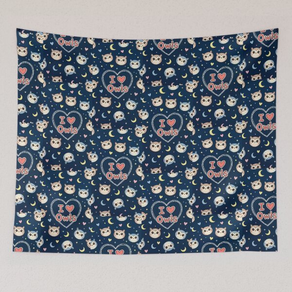Item preview, I Love Owls Kawaii Pattern designed and sold by Itsheartshop.