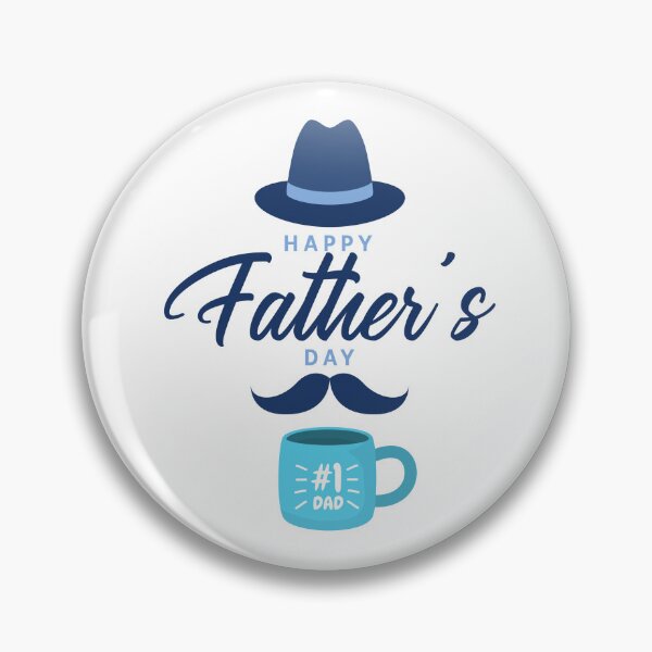 Item preview, Father's Day Blue Mustache Badge designed and sold by unboxedbyJuls.