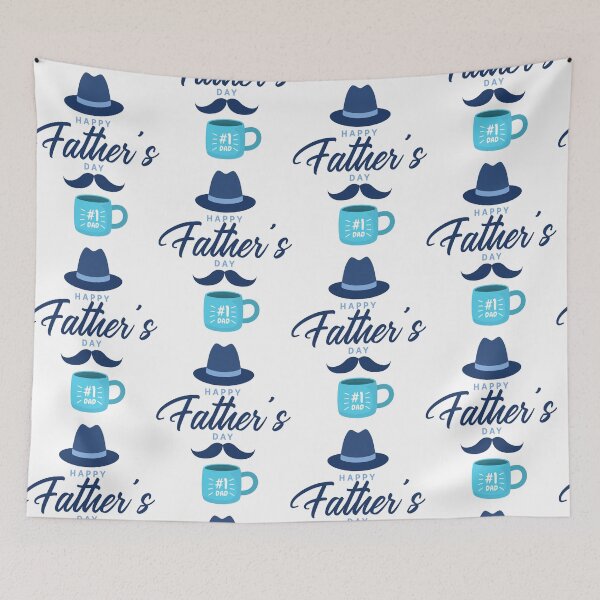 Item preview, Father's Day Blue Mustache Badge designed and sold by unboxedbyJuls.