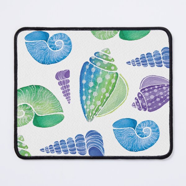 Item preview, Watercolour Seashell Pattern | Blue Green Purple Ocean Art designed and sold by Twisted-Type-Co.