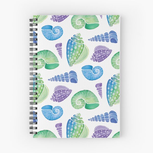 Item preview, Watercolour Seashell Pattern | Blue Green Purple Ocean Art designed and sold by Twisted-Type-Co.