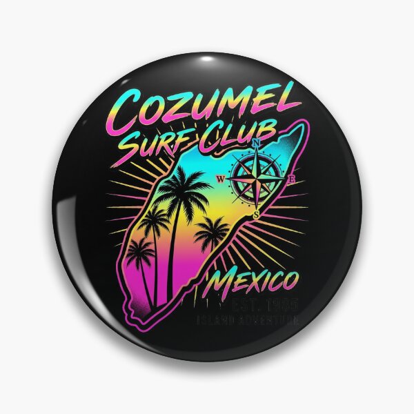 Item preview, Cozumel Map Retro 1980s Neon Sunset Surf designed and sold by DuckOddity.