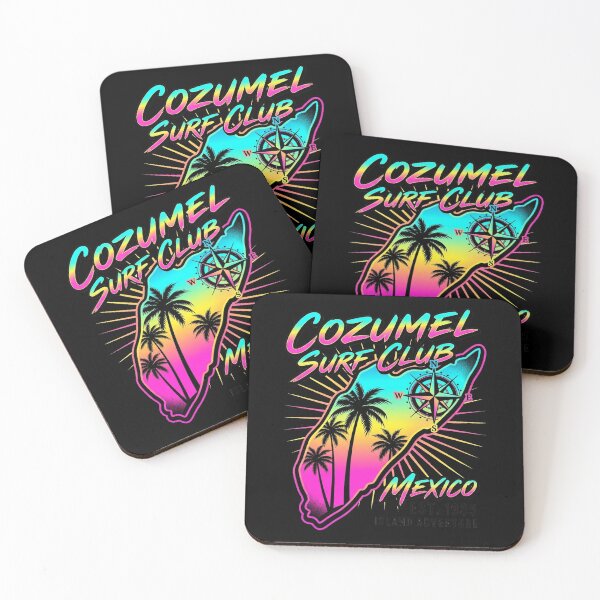 Item preview, Cozumel Map Retro 1980s Neon Sunset Surf designed and sold by DuckOddity.