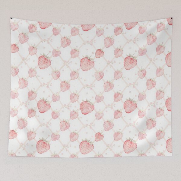 Item preview, Soft Strawberry Lattice Pattern designed and sold by pola-pola.