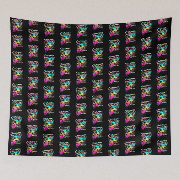 Item preview, Cozumel Map Retro 1980s Neon Sunset Surf designed and sold by DuckOddity.