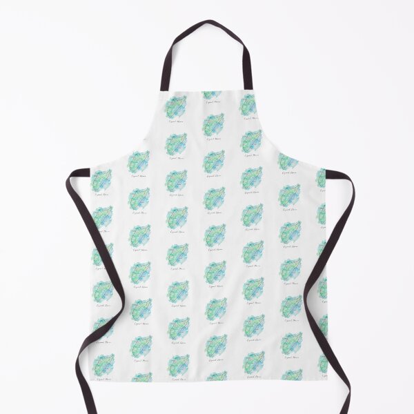 Item preview, Cozumel Map Elegant Watercolor Teal Ocean Art designed and sold by DuckOddity.