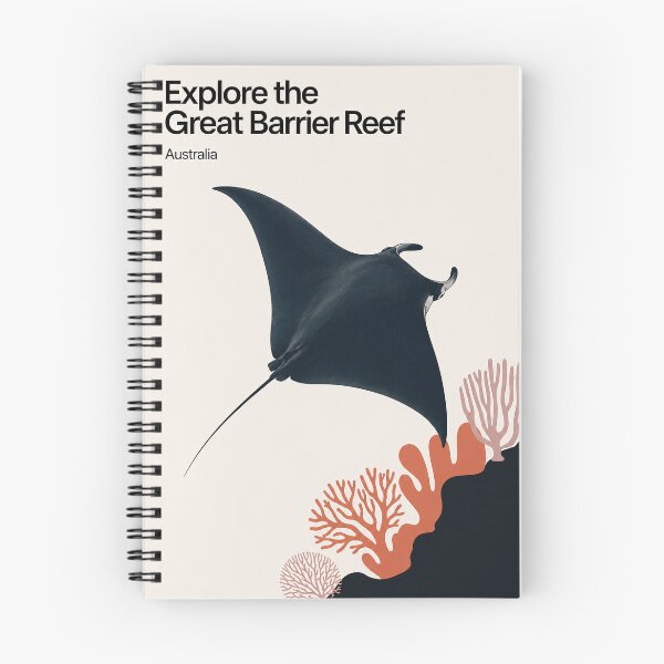 Item preview, Great Barrier Reef Australia Manta Ray Minimalist Travel Poster designed and sold by pod24.