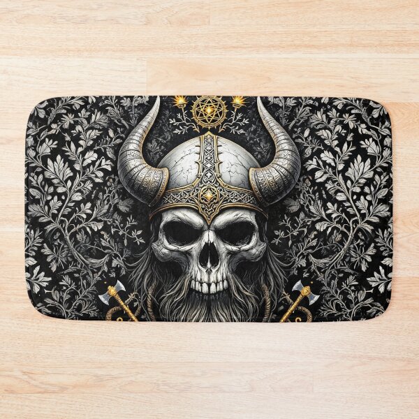 Item preview, Viking skull in the mighty Norse mythology style designed and sold by WonderPiks.