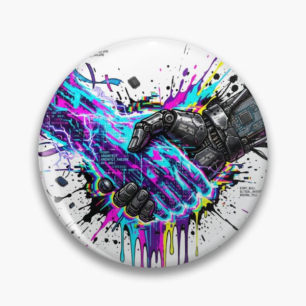Item preview, The Transhuman Connection: Cyborg Hands Splatter Art designed and sold by OnikaD art.