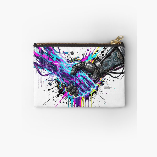 Item preview, The Transhuman Connection: Cyborg Hands Splatter Art designed and sold by OnikaD art.