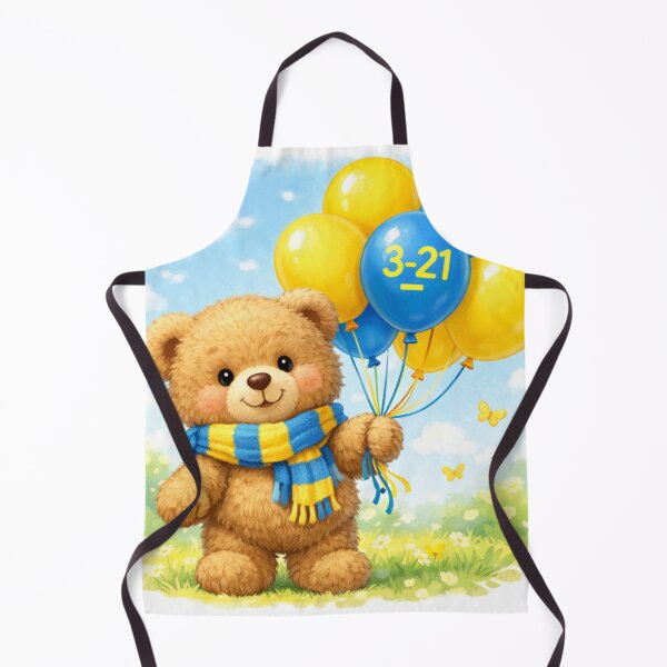 Item preview, Teddy Bear with Balloons – T21 Awareness designed and sold by Cartoon art with a purpose ❤️ Supporting Althea’s journey.