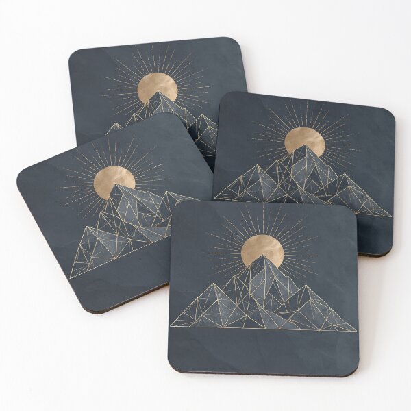 Item preview, Golden Sun Mountain Geometric Line Art designed and sold by Visual Foundry.