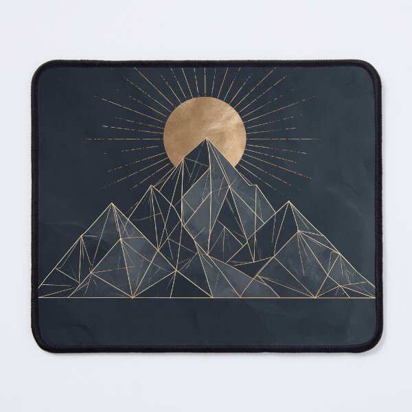 Item preview, Golden Sun Mountain Geometric Line Art designed and sold by Visual Foundry.