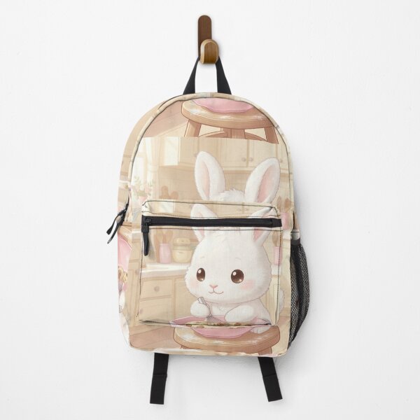Item preview, Cute Kawaii Bunny Baking In Aesthetic Pastel Kitchen designed and sold by SoftAuraStudi0.