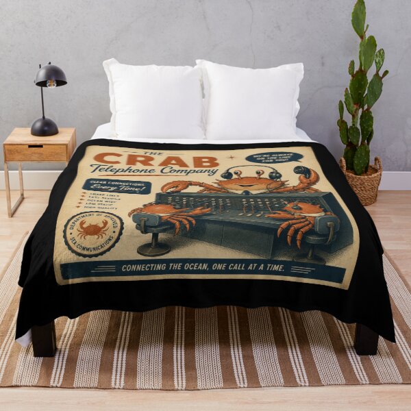 Item preview, The Crab Telephone Company – Funny Retro Ocean Poster designed and sold by Galskap.