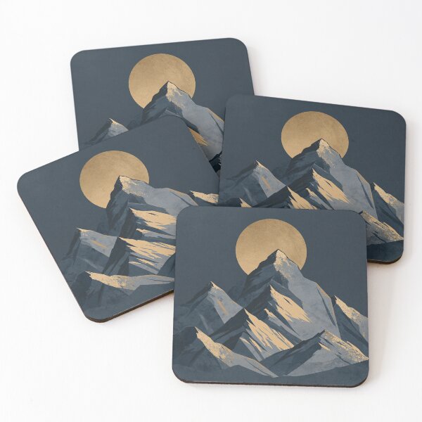 Item preview, Golden Moon Mountain Peak Illustration designed and sold by Visual Foundry.