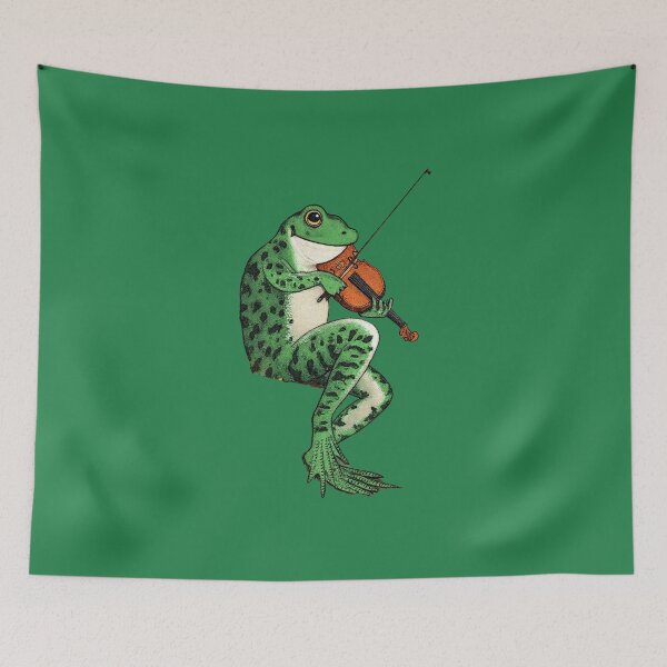 Item preview, The Marshland Minstrel: A Joyful Green Spotted Frog Violinist in Classic Storybook Style designed and sold by Analog Aura .