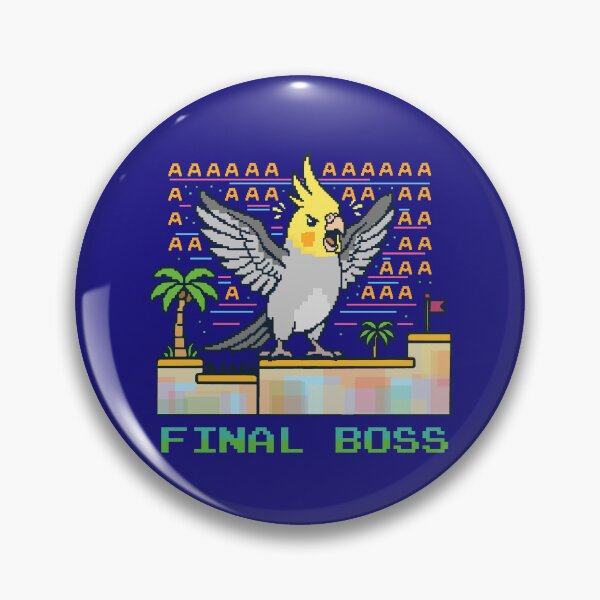 Item preview, Video Game Final Boss Screaming Cockatiel Pixel Nerd designed and sold by FandomizedRose.