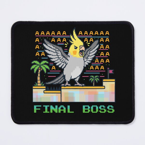 Item preview, Video Game Final Boss Screaming Cockatiel Pixel Nerd designed and sold by FandomizedRose.