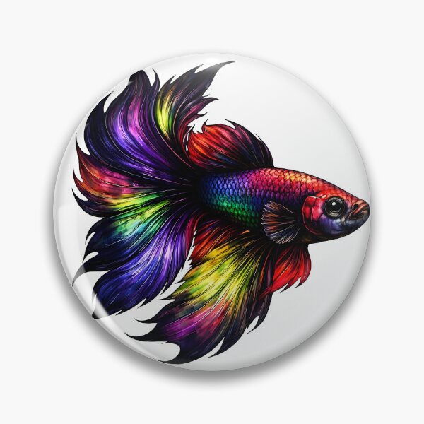Item preview, Vibrant Rainbow Betta Fish designed and sold by Shelley Loewnau-Jones Studio.