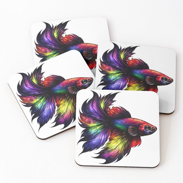 Item preview, Vibrant Rainbow Betta Fish designed and sold by Shelley Loewnau-Jones Studio.