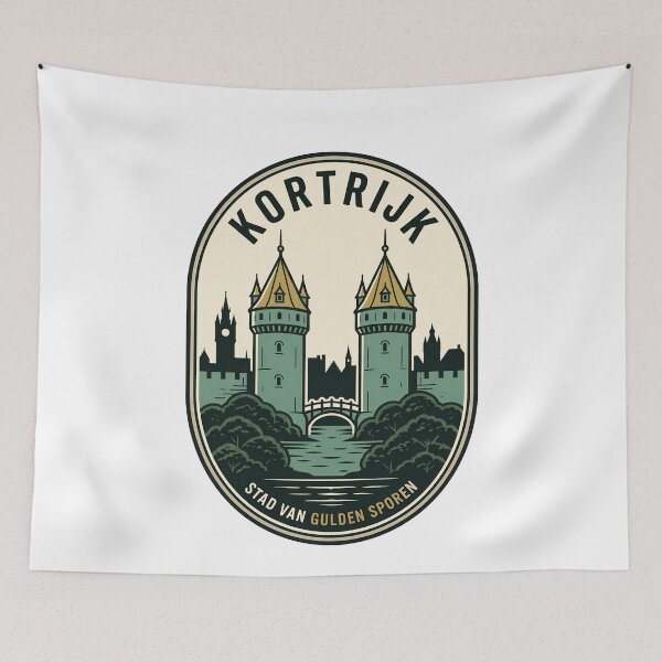 Item preview, Vintage Kortrijk Belgium Broeltowers Travel Badge designed and sold by k3rstman1.