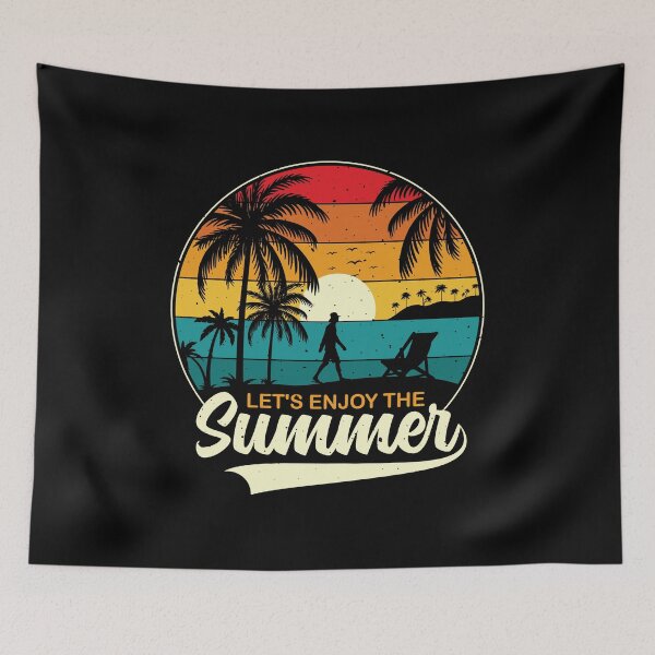Item preview, Let’s Enjoy The Summer Retro Sunset Design designed and sold by Srijon shop.